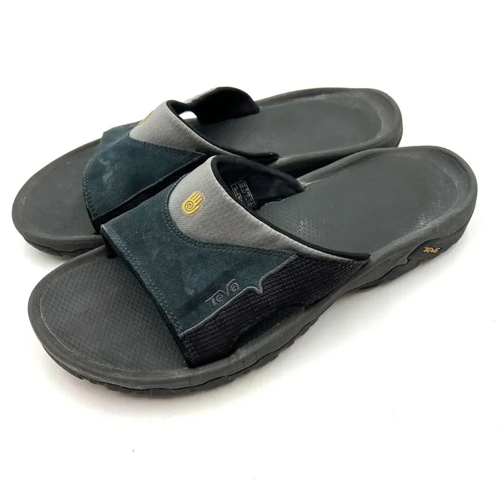 Teva Katavi Slides 4145 Blue Suede Lug Soles